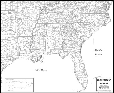 Printable Map Of Southeast Us Free Printable Maps - Map